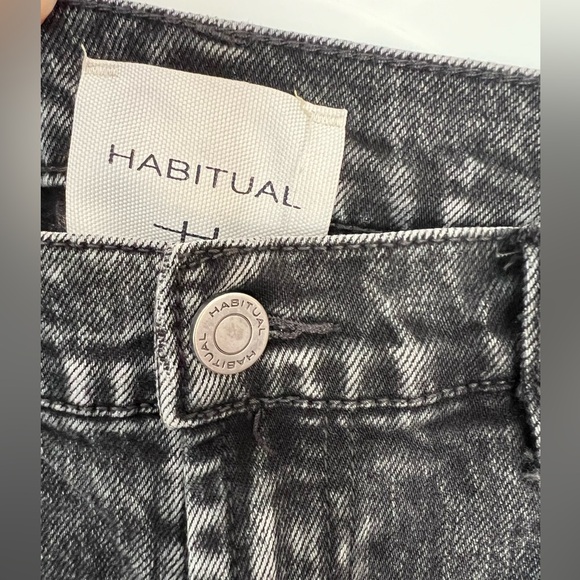 Habitual Black Acid Wash Wide Leg Jeans - Picture 3 of 3